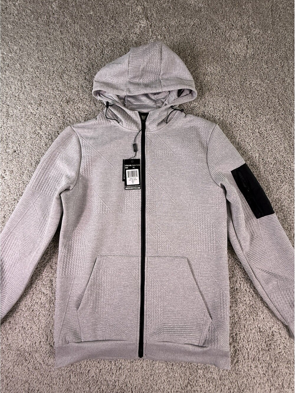 NWT American Stitch Full Zip Hooded Jacket Size XL Gray
